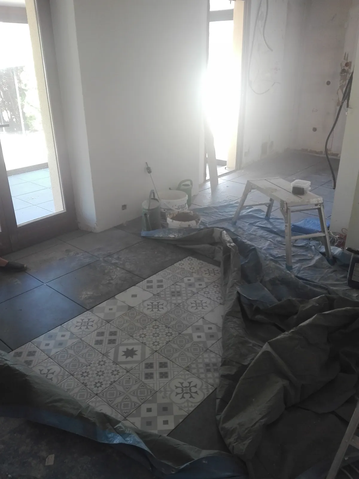 Pose du carrelage