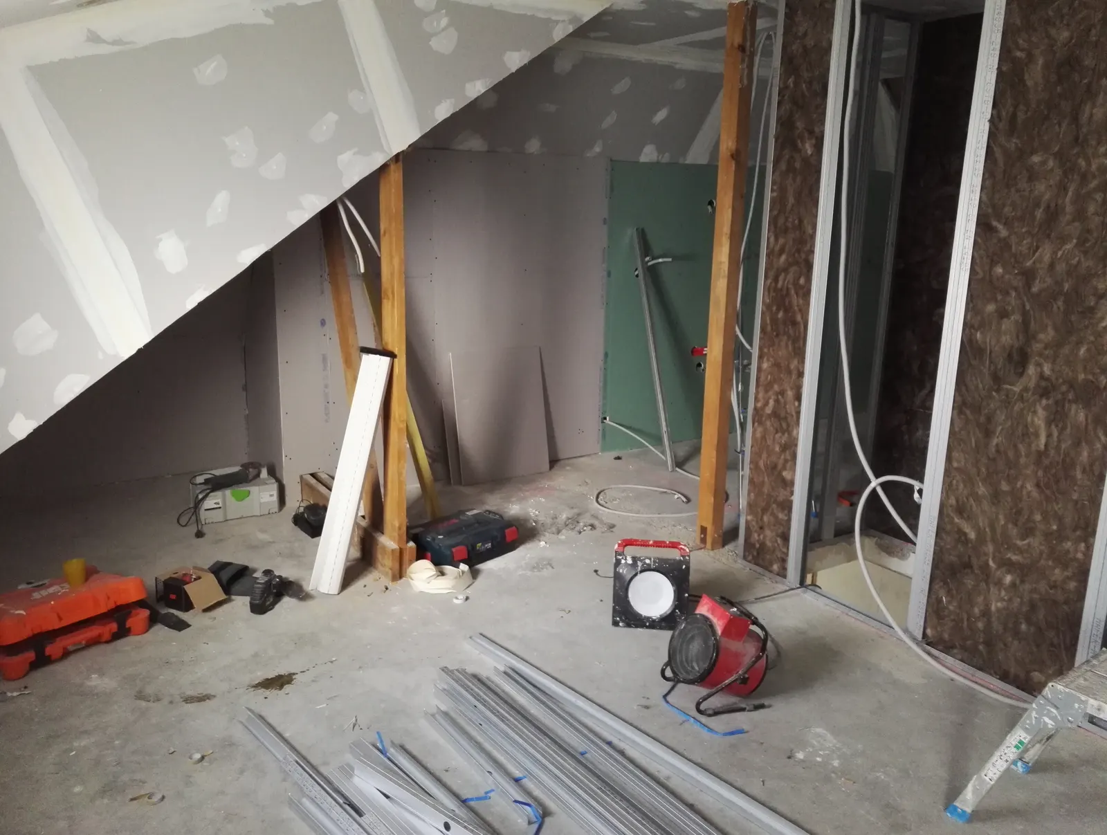 Ossature bois du studio attenant en construction